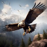 Fototapeta Londyn - perspective of an eagle flying