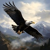 Fototapeta Londyn - perspective of an eagle flying