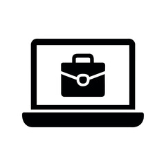 Poster - laptop icon with briefcase