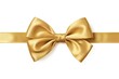 © sandra - background white isolated bow gold ribbon christmas gift holiday decoration celebration present shiny birthday satin anniversary colours object party single ornate design textile closeup