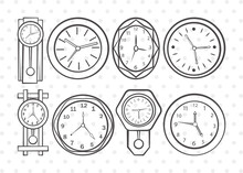 Clock Clipart SVG Cut File, Clock Face Svg, Watch Face Svg, Watch Svg, Time Svg, Clock Outline Clipart