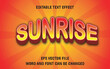 © kuskus kusnadi - Sunrise editable text effect design