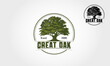 Great Oak tree logo illustration. Vector silhouette of a tree.
