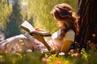 flowers park book reading woman young  reading book woman girl young grass nature beautiful summer park female green leisure background student cute adult lifestyle people spring read
