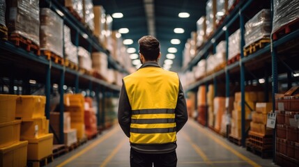 Aufkleber - Warehouseman receiving and processing warehouse stock products.