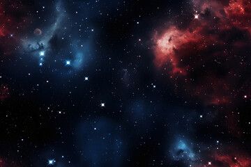 Wall Mural - seamless texture and full-frame background of starry night sky and outer space. neural network gener