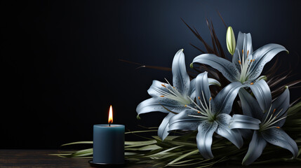 Wall Mural - candle and flower