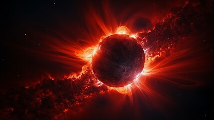 Wall Mural - supernova, explosion of a star in deep space, astronomy phenomenon, fictional graphics