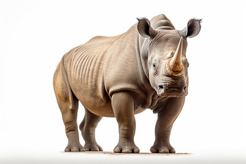 rhino isolated on white background generative ai