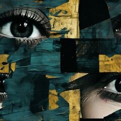 Collage art dark close up photograph. seamless image