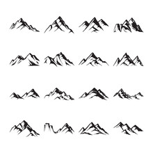 Set of peak mountain logo icon vector template