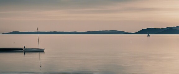 Poster - sail boat on a calm sea