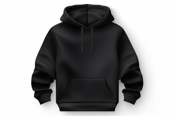 Wall Mural - A black sweatshirt with a long sleeve on a white background