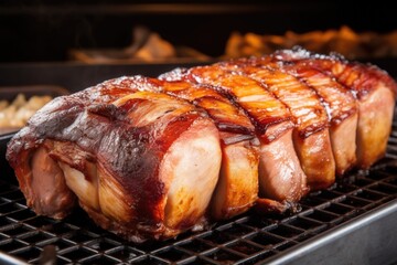 Poster - a huge pork belly prepared for churrasco grilling