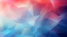 Polygonal Blue Light And Red Gradient Background Abstract Triangles.