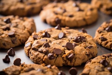 Sticker - detailed shot of chocolate chips on a biscuit