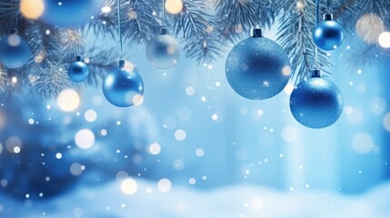 Poster - Christmas Background with bokeh light; Blurred Xmas background.