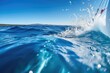 sailboat stern wave wake on clear blue water