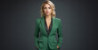 © Your_Demon - blonde woman standing wearing a green shirt,  businesswoman
