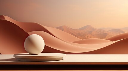 Wall Mural - Top view of beige light bokeh shadow on sand color background. Flat lay with shadow on the wall. Minimal summer concept. Creative copyspace for overlay on product presentation. Generative AI art