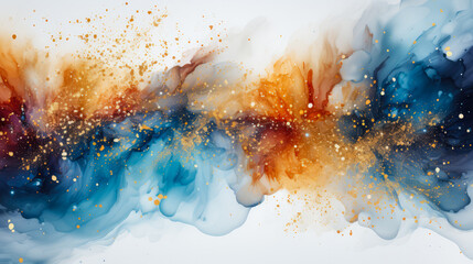 Canvas Print - Sparkling Shimmering Color Ink Abstract Background 