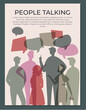 People talking. Vector illustration. The art conversation enables people to connect and build lasting relationships Through speech, individuals can share their messages and ideas with others