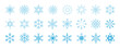 Set of snowflakes linear vector icon. Geometric snowflake shape, nature and winter related vector symbol hand drawn contour collection. Line art illustration design for logo, sticker, christmas.