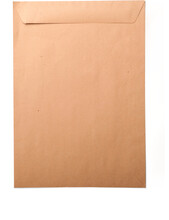 Close Up View Isolated Of Blank Brown Envelope.