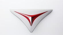 A Minimalist Shot Of An Airplane's Tail Fin, Displaying Its Unique Airline Logo, Brilliantly Isolated On A White Background.