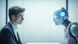 © Elaine - Concept of competition between humans and artificial intelligence robots