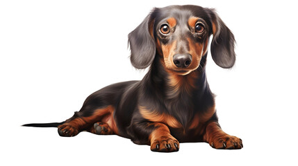 Dachshund dog sitting on transparent background (png)