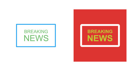 Sticker - Breaking News on TV Vector Icon