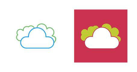 Sticker - Cloudy Weather Vector Icon