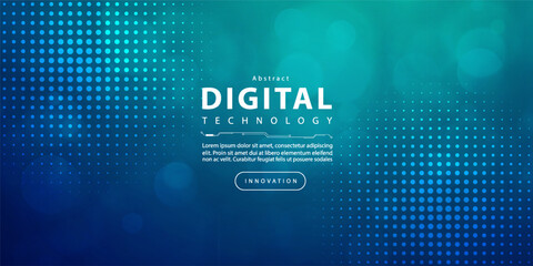 Digital technology wave speed connect blue green background, cyber nano information, abstract communication, innovation future tech data, internet network connection, Ai big data line dot illustration