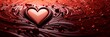 Abstract chocolate heart in a swirling pattern background, valentines day banner card wallpaper, copy space for text