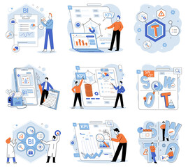 analysis tool. business intelligence. vector illustration planning ensures effective resource utiliz