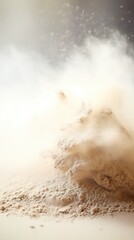 Wall Mural - A pile of powder is being blown up, AI