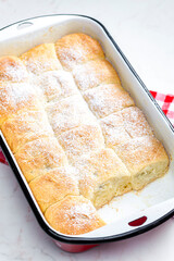 Wall Mural - traditional Czech stuffed buns in baking tray