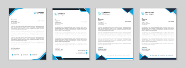 Wall Mural - Modern Creative & Clean business style letterhead. Modern and minimalist Company business letterhead template.
Clean and professional corporate company business letterhead design bundle. 