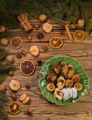 Wall Mural - flat lay with Christmas cookies