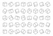 Set of cubes from contour lines in different angles view. Vector illustration