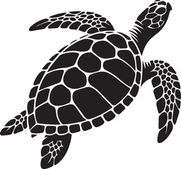 Wall Mural - Turtle Marine Animal Vector, Sea Turtle Silhouette Clipart