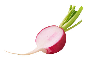 Wall Mural - Radish isolated. Half of fresh radish on a transparent background.