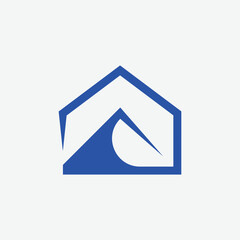 Wall Mural - mountain peak house property real estate logo design