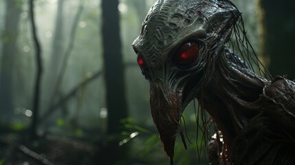 Wall Mural - aliens creature in the forest