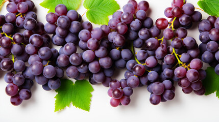 Fresh grape slice background on white background