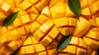 Fresh mango slice background on white background