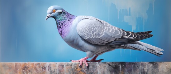 Wall Mural - Abstract various colorful graffiti paintings of  pigeon animal, Generative Ai