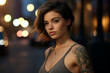 © Tetiana - Picture of beautiful woman with tattoo on her body created with generative AI technology