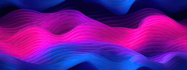 Wall Mural - Seamless purple violet pink blue black abstract color gradient wave background grainy texture banner website header poster design